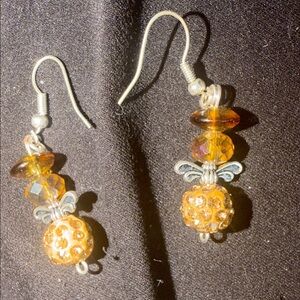 Elegant Brown and Silver Earrings